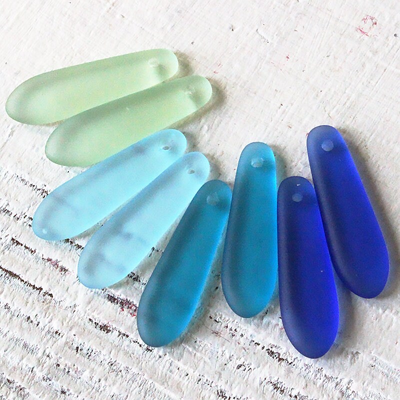 Sea Glass Beads Pendant Beads For Jewelry Making Jewelry Etsy