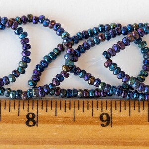 2x3mm Rondelle Beads Czech Glass Beads Blue Iris 50 Beads image 5