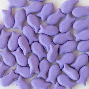 30 - 6x10mm Glass Fish Beads - Czech Glass Beads - Opaque Matte Lavender - 30 beads