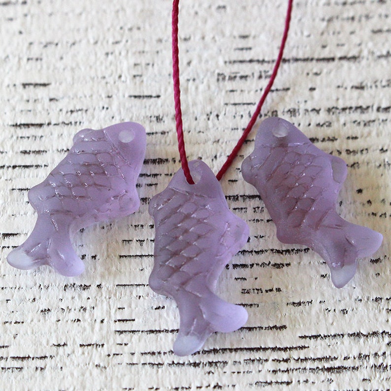 Sea Glass Fish Pendant Beads For Jewelry Making Fish Charms Etsy