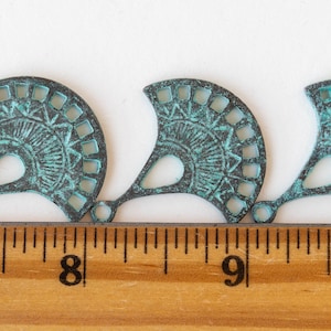 Mykonos Findings Green Patina Fan Earring Parts 21x31mm Boho Jewelry Findings And Parts Choose Amounts image 3