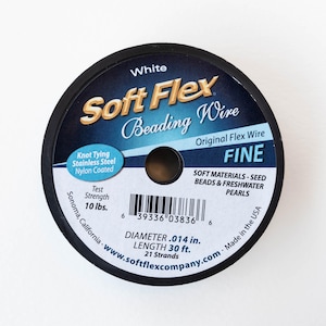 Soft Flex Beading Wire - .014 - Fine - White - 30 Feet