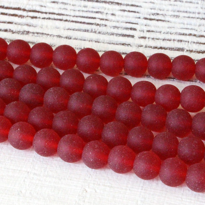 16 Inches 6mm Round Sea Glass Beads for Jewelry Making Etsy