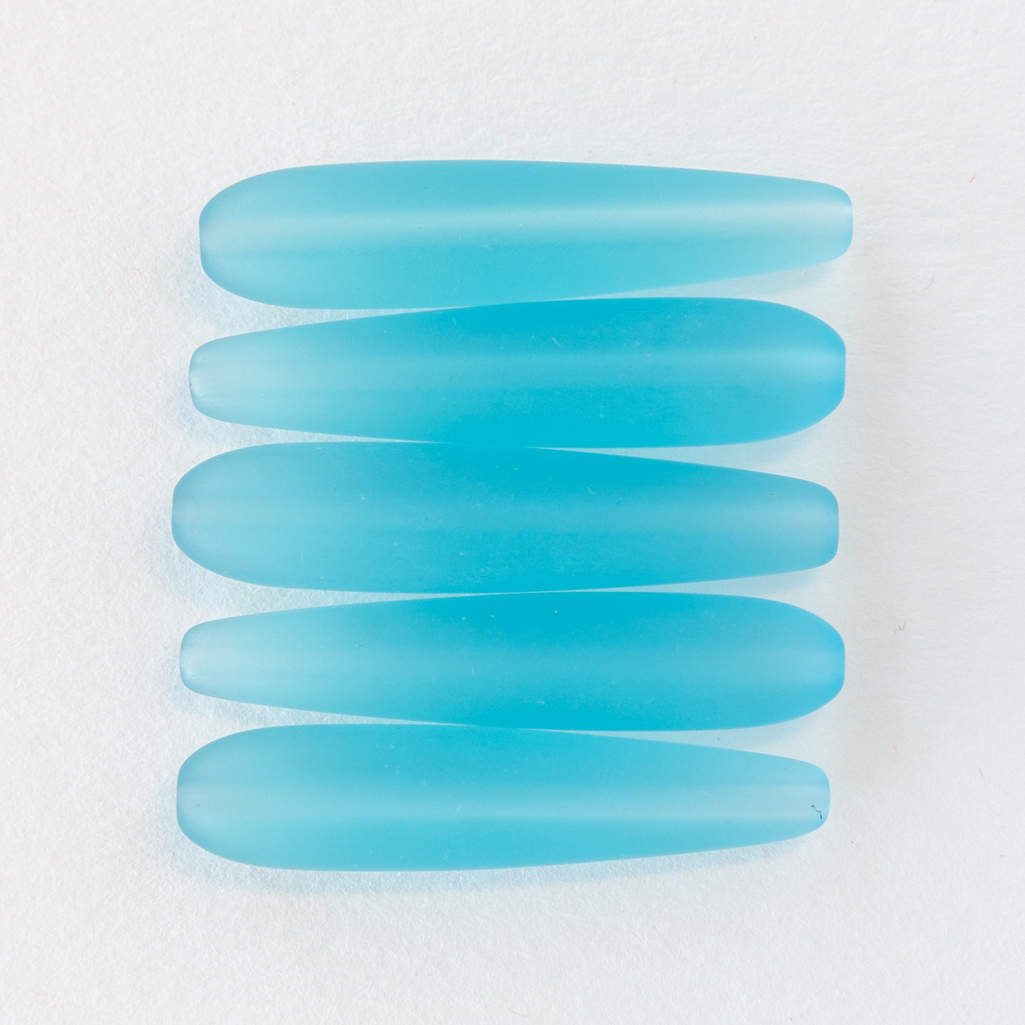 10 Teardrops Sea Glass Beads Long Drill Teardrop Beads for | Etsy
