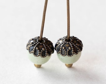 7mm Antique Brass Bead Cap - Jewelry Making Supply - Brass Flower Bead Cap - 20 Pieces