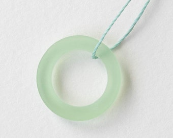 23 mm - Meerglas Ring Perlen - Kultivierte Meerglas Perlen für die Schmuckherstellung - Peridot grün - 23 mm - Menge wählen