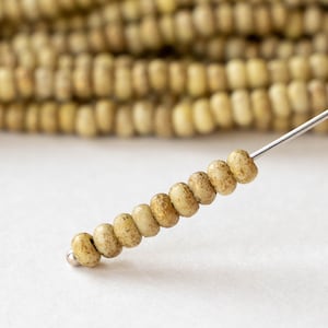 0/6 Size 6 Seed Beads - Czech Seed Beads For Jewelry Making - Opaque Seed Beads - Opaque Ivory with Gold Dust - Choose Amount