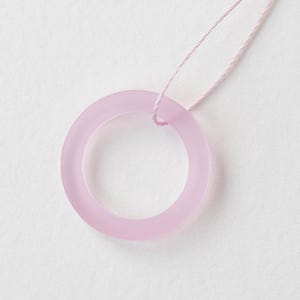 27mm Sea Glass Rings - Sea Glass Beads - Recycled Glass Beads - Frosted Pink - 2 Rings