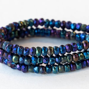 2x3mm Rondelle Beads Czech Glass Beads Blue Iris 50 Beads image 2