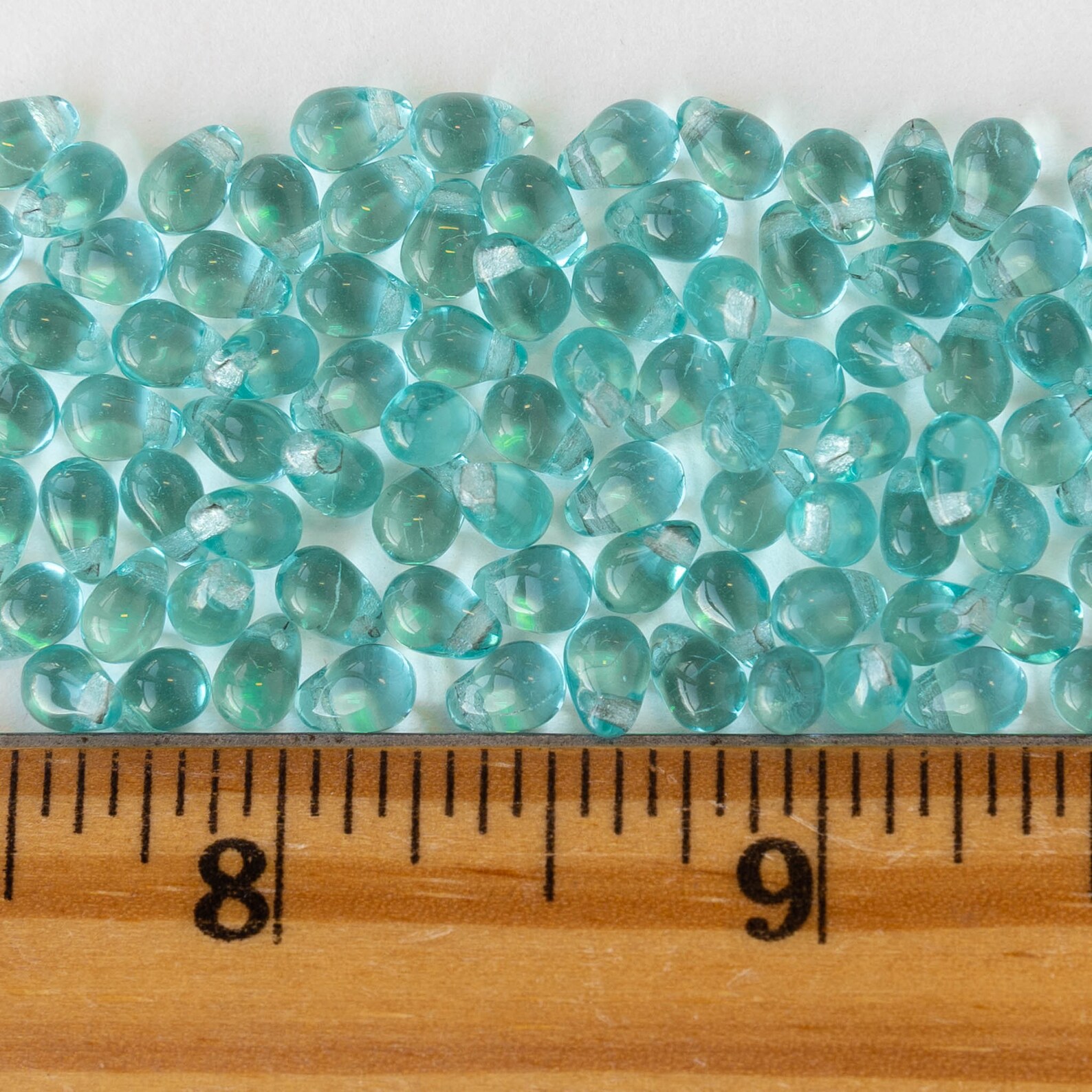 thumbnail interactive-video image 1 of 50 Czech Frosted Sea Glass Teardrop Beads – 6x4mm Matte Frosted – Black Jet 1 of 3
