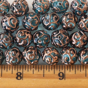 10mm Round Handmade Glass Lampwork Beads Czech Glass Beads 10mm Round Beads Aquamarine 2, 6 or 12 beads image 6