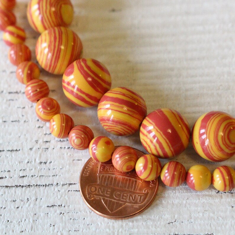 12mm Striped Synthetic Malechite Beads For Jewelry Making 12mm Round Gemstone 16 inches Colorful Striped Beads