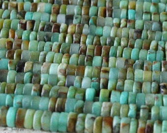2x4mm Heishi Beads - Dyed Impression Jasper Wheels - Beads For Jewelry Making Supply - Mint Green Aqua Terra Beads - 16 inches