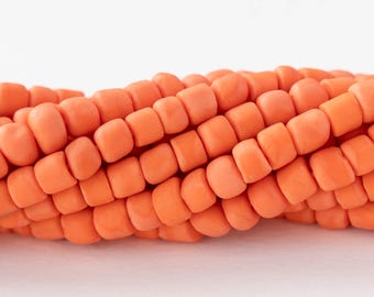 Glasjavaperlen - Opaque Orange - Stachelbeeren - ganzer oder halber Strang