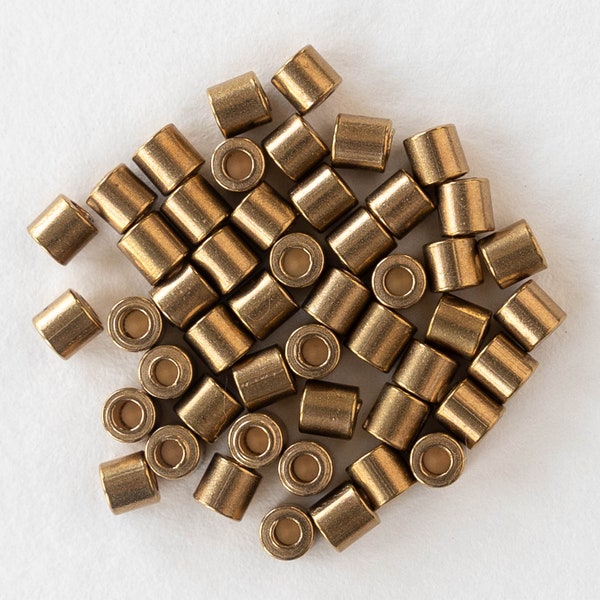 3mm Brass Tube Beads - Metal Spacer Beads - 50