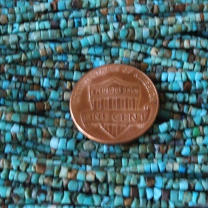 2mm Tiny Turquoise Tube Seed Beads Natural Turquoise Beads 2mm Gemstone Beads 15 inches image 4