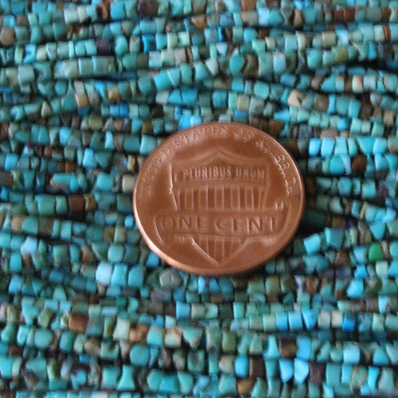 2mm Tiny Turquoise Tube Seed Beads Natural Turquoise Beads 2mm Gemstone Beads 15 inches image 4