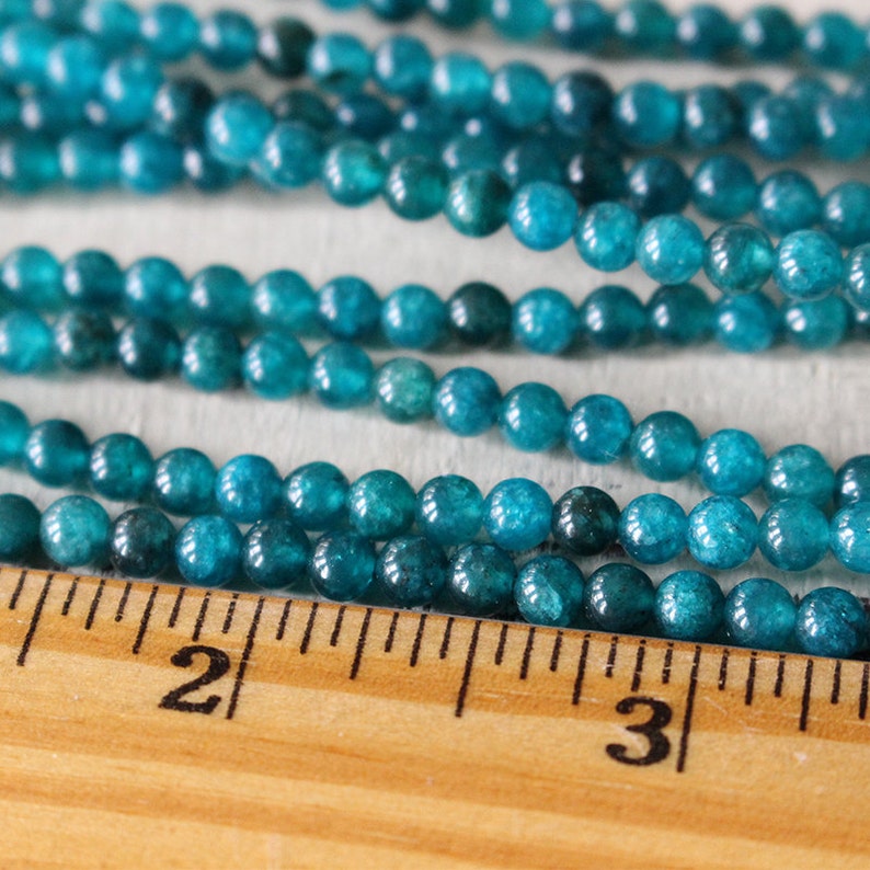 Round Gemstone Beads For Jewelry Making Supply 16 Inches 4mm Round Apatite Beads 3mm Round Gemstone Beads Teal