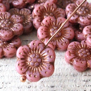 18mm Anemone Beads Czech Flower Beads For Jewelry Making Czech Glass Beads Opaque Anemone Copper Decor Choose Color image 5
