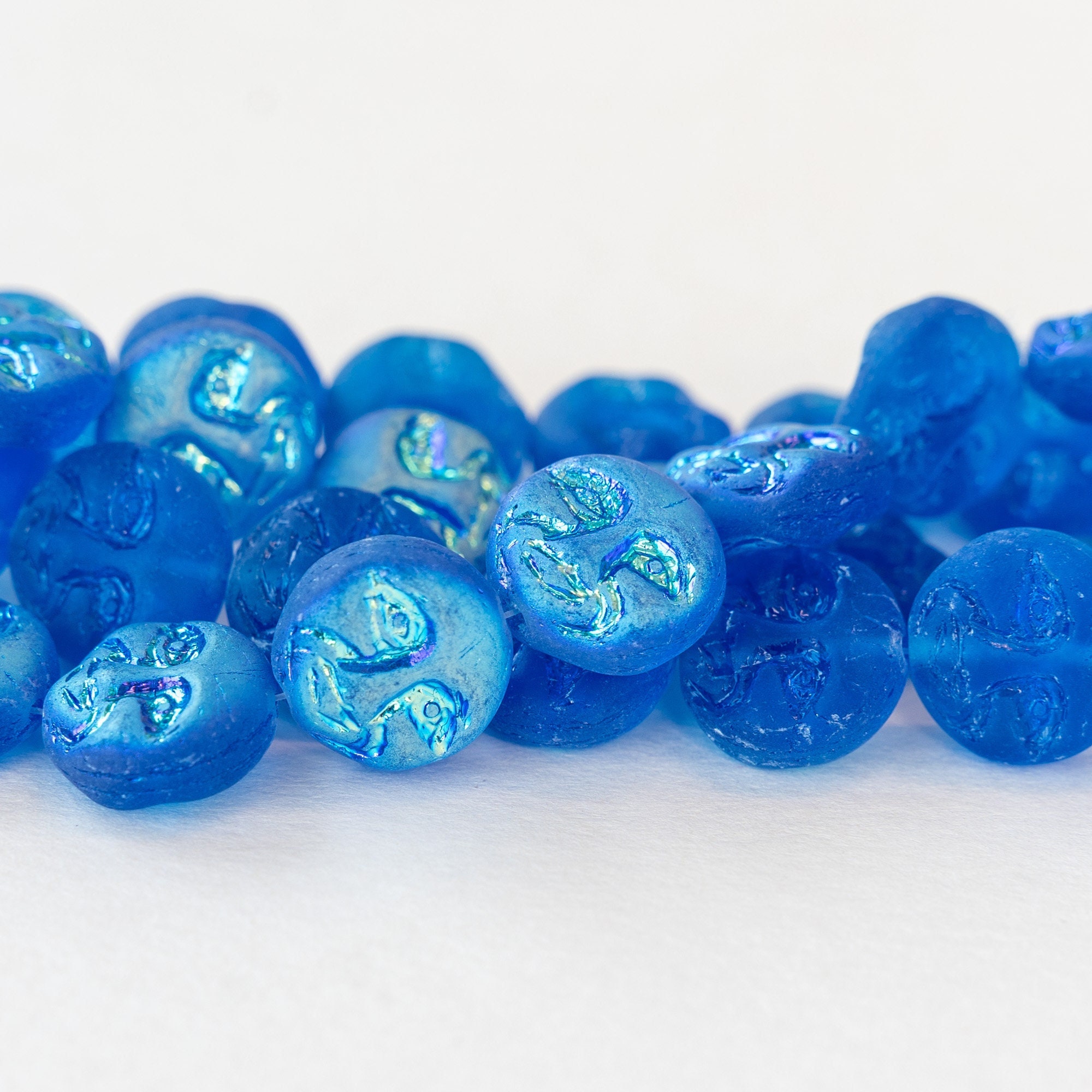 4mm Round Glass Beads - Light Blue Marble - 120 Beads – funkyprettybeads