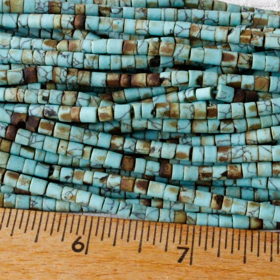 3x4mm Turquoise Tube Beads Natural Turquoise Beads for Jewelry Making 3x4mm  Gemstone Beads 13 Inches 