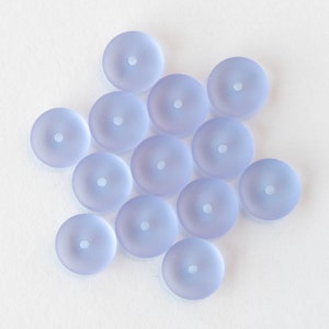 Sea Glass Rondelle Cultured Recycled Sea Glass Beads Jewelry Making Supply Frosted Glass Bead Lavender 28pc 12x5mm image 3