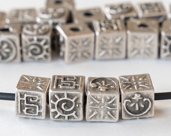 9mm Cube Beads For Jewelry Making - Mykonos Beads - Made in Greece - 6 beads