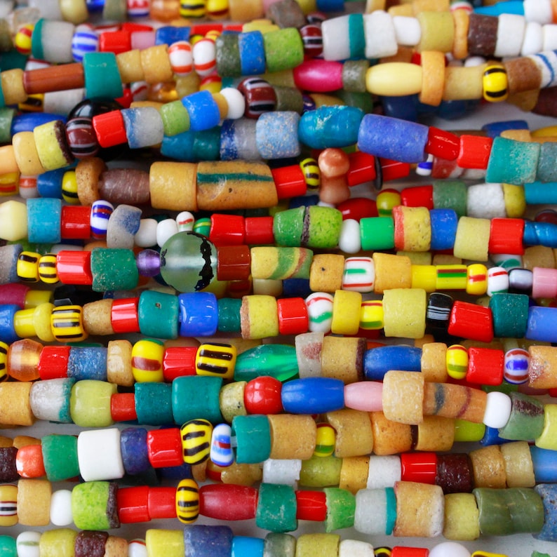 African Sand Bead Mix African Beads For Jewelry Making Mixed Sizes and Colors 5-9mm 36 Inch Strand image 2