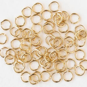 4mm Jump Rings - 21 Gauge - Gold - 100 pieces