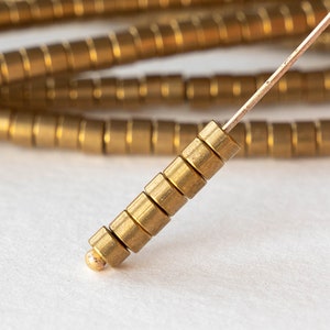 4x2mm Brass Tube Beads - Metal Beads - 20