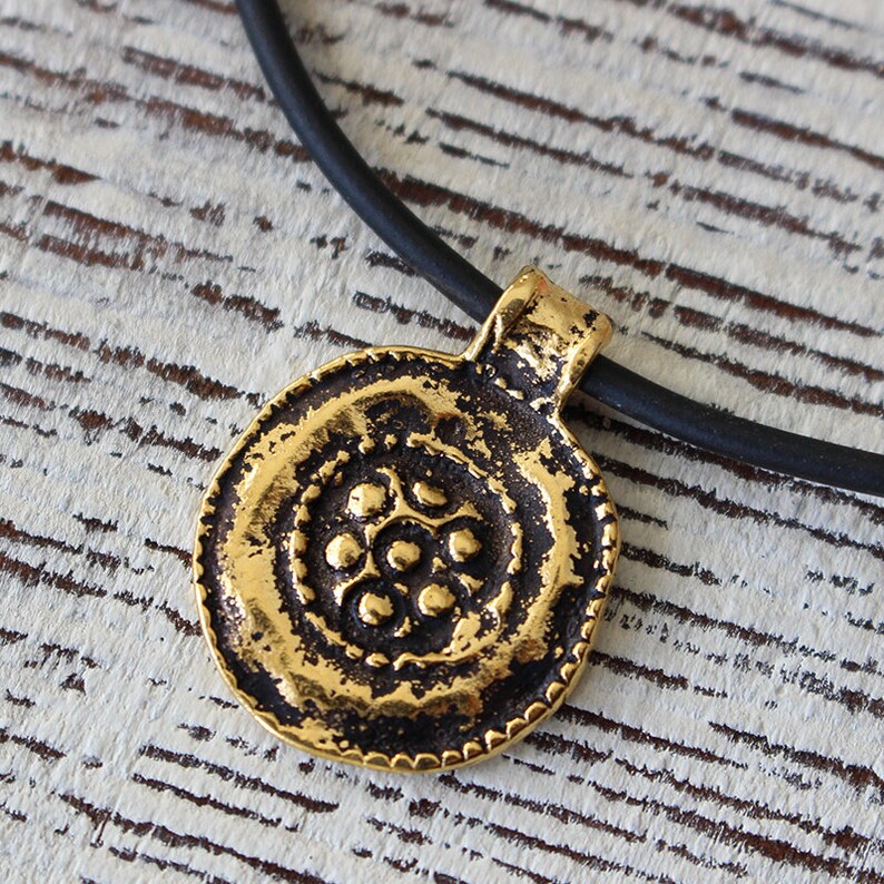 Mykonos Antiqued Gold Floral Medalion Pendant Beads For Jewelry Making Choose Amount Ancient Rustic Charms Gold Findings