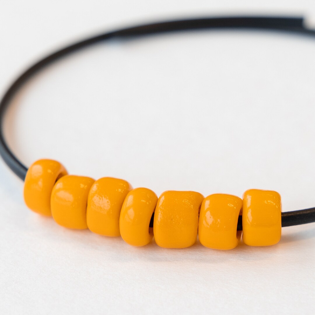 Vintage Seed Beads Golden Yellow Crow Beads 100 Beads Etsy