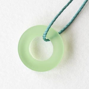 17mm Sea Glass Rings - Cultured Seaglass Beads - Jewelry Making Supply - 17mm Ring - Peridot Green