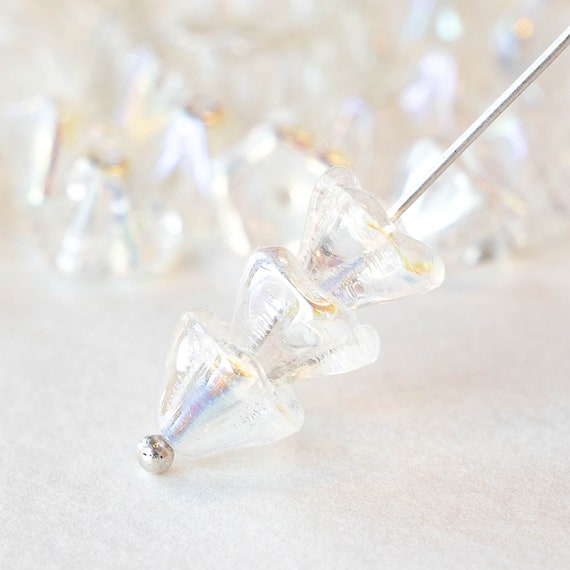 Czech Pressed - Trumpet Flower, 6x8mm Czech Pressed - Trumpet Flower, 6x8mm