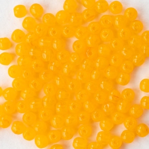 120 Stück - 3 mm runde Glasperlen - Tschechische Glasperlen - 3 mm Gepresst - Gelb Opal - 120 Perlen