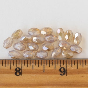 5x7mm Oval Glass Beads Czech Glass Beads Opal with Bronze and Gold Dust Finishes 20 Beads image 4