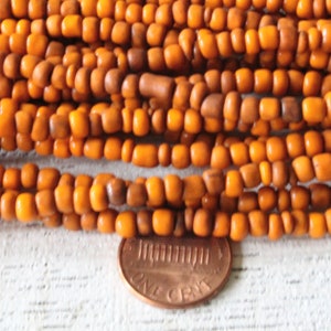 Indonesian Seed Beads Large Seed Beads Rustic Tribal Seed Beads Boho Seed Beads Orange Pumpkin 42 Inches image 4