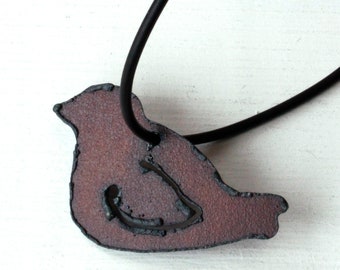 Rusted Iron Bird Pendant For Jewelry Making - Rusted Iron Pendant - 27x44mm Shabby Chic - 1 pendant