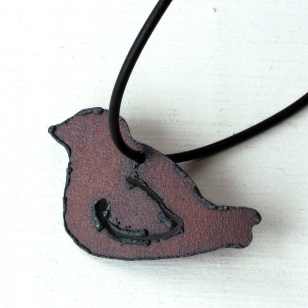 Rusted Iron Bird Pendant For Jewelry Making - Rusted Iron Pendant - 27x44mm Shabby Chic - 1 pendant