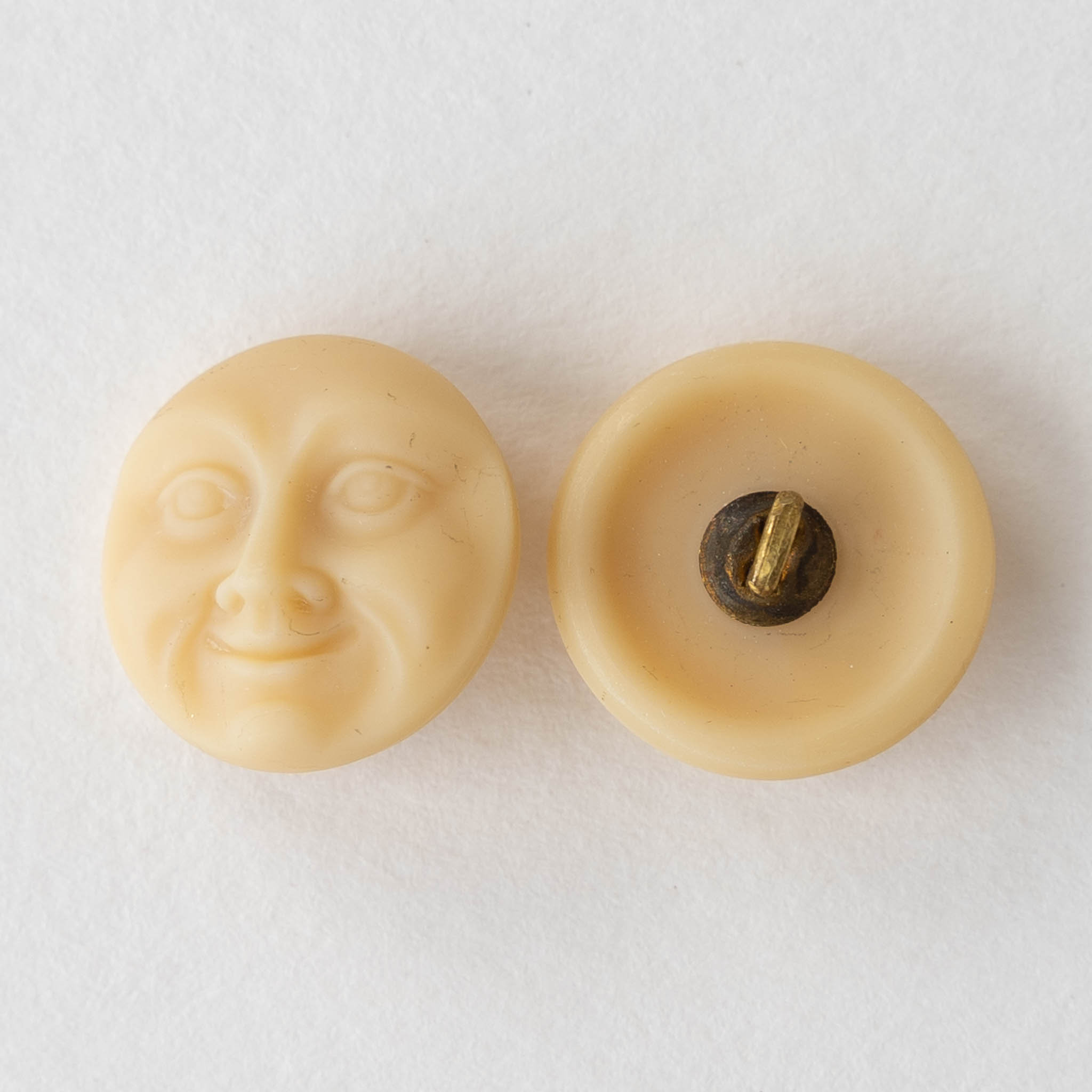 18mm Moon Face Buttons - Czech Buttons - Celestial Man in