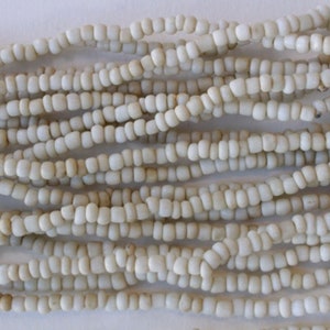 Rustic Indonesian Seed Beads For Jewelry Making Matte Seed Beads Indonesian Glass Boho Seed Beads Ivory White image 1