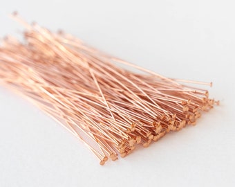 3 inch -  24g Copper Headpins Hard Wire Head Pins - 30 pieces