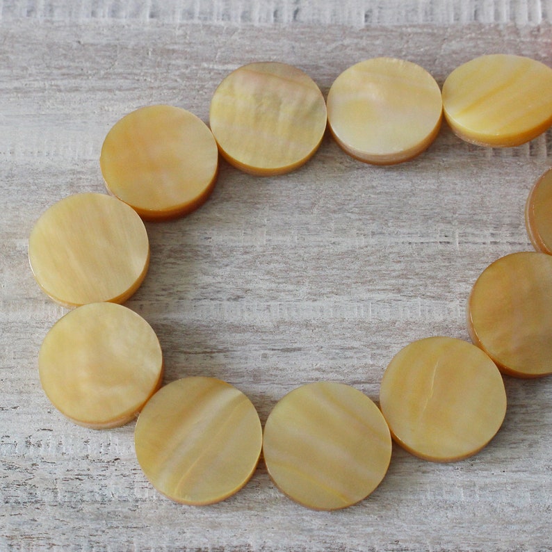 Natural Mother Of Pearl Coin Beads Shell Beads For Jewelry Making Jewelry Supplies Shell Coin Beads 16 Inch Strand image 4