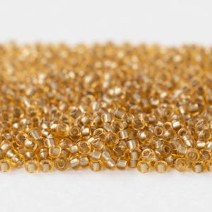 11/0 Seed Beads - Miyuki Seed Beads - Silver Lined Light Topaz - 24 grams