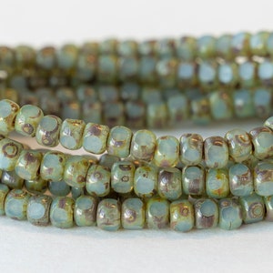 Size 6/0 3 Cut Seed Beads For Jewelry Making Trica Beads Opaline Sea Green with a Picasso Finish 50 beads image 2