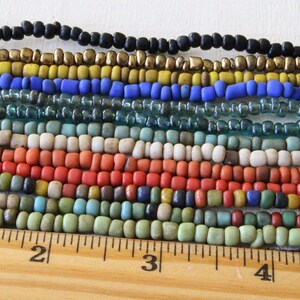 Rustic Indonesian Seed Beads For Jewelry Making Large Seed Beads Matte Seed Beads Indonesian Glass Boho Seed Beads Sand Choose image 9