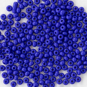 11/0 Glass Seed Beads - Czech Glass Beads - Opaque Cobalt Blue - 25 grams