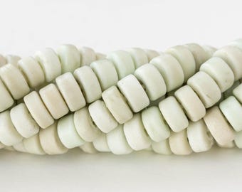 8 mm Glasjava Labang Perlen - weiß - ganzer oder halber Strang