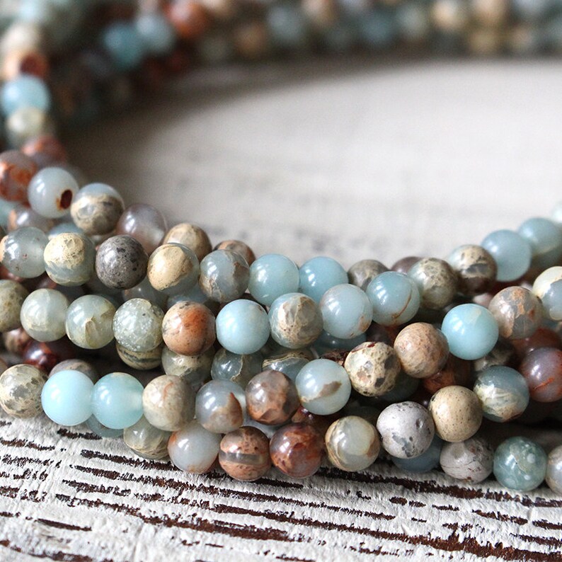 4mm Round Gemstone African Opal Beads Jewelry Making Etsy