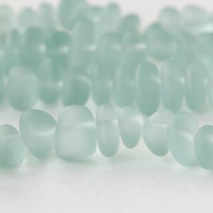 Sea Glass Beads For Jewelry Making Beach Glass Pebbles Recycled Glass Beads Cultured Sea Glass Lt Coke Green 50 Beads image 4